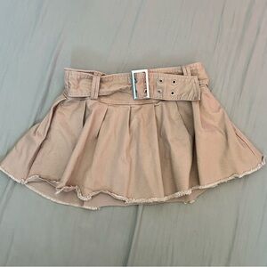 No Boundaries Tan Mini Skirt with Belt